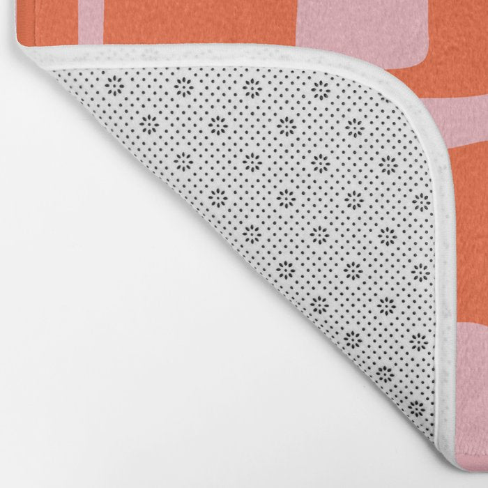 Mid Century Modern Abstract 921 Mid Mod Orange and Pink Bath Mat Gallery Image 2