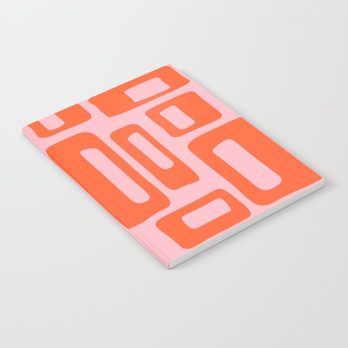 Mid Century Modern Abstract 921 Mid Mod Orange and Pink Notebook Gallery Image 1