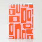 Mid Century Modern Abstract 921 Mid Mod Orange and Pink Stationery Card Gallery Image 2