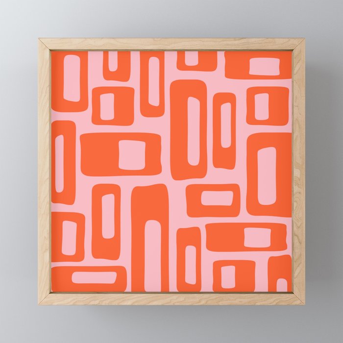 Mid Century Modern Abstract 921 Mid Mod Orange and Pink Mini Art Print Gallery Image 1