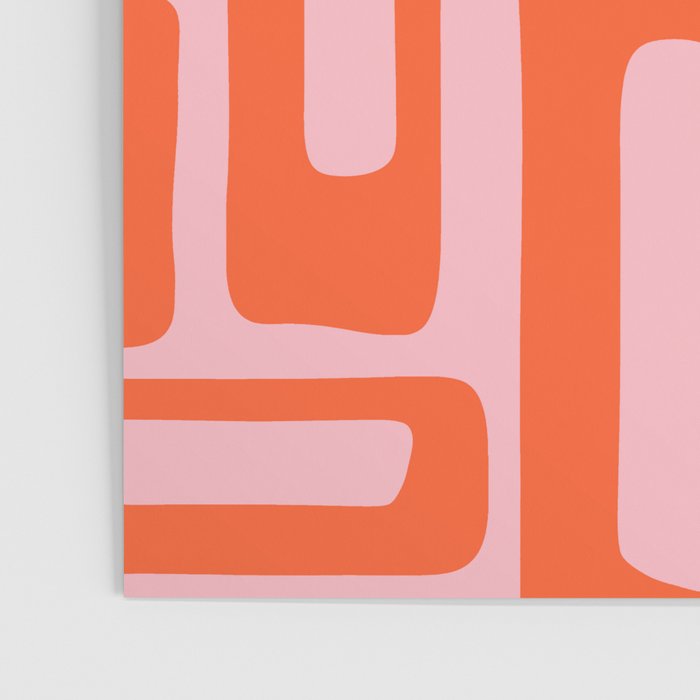 Mid Century Modern Abstract 921 Mid Mod Orange and Pink Poster Gallery Image 3