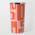Mid Century Modern Abstract 921 Mid Mod Orange and Pink Travel Mug Gallery Image 1