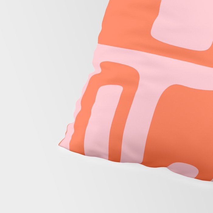 Mid Century Modern Abstract 921 Mid Mod Orange and Pink Pillow Sham Gallery Image 4