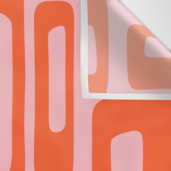 Mid Century Modern Abstract 921 Mid Mod Orange and Pink Wall Tapestry Gallery Image 3