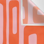 Mid Century Modern Abstract 921 Mid Mod Orange and Pink Wall Tapestry Gallery Image 3