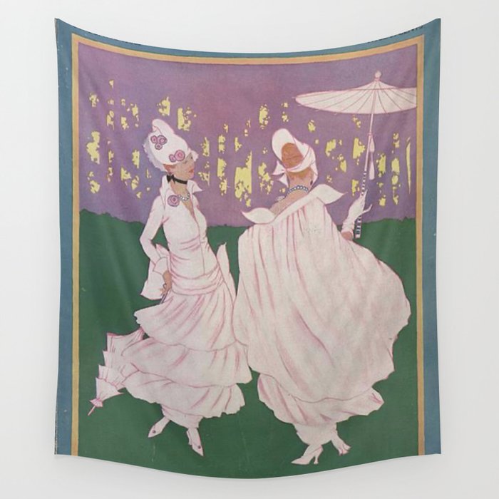 Vintage Magazine Art Cover Paris Fashion Beauty Magazine Wall Tapestry Gallery Image 1
