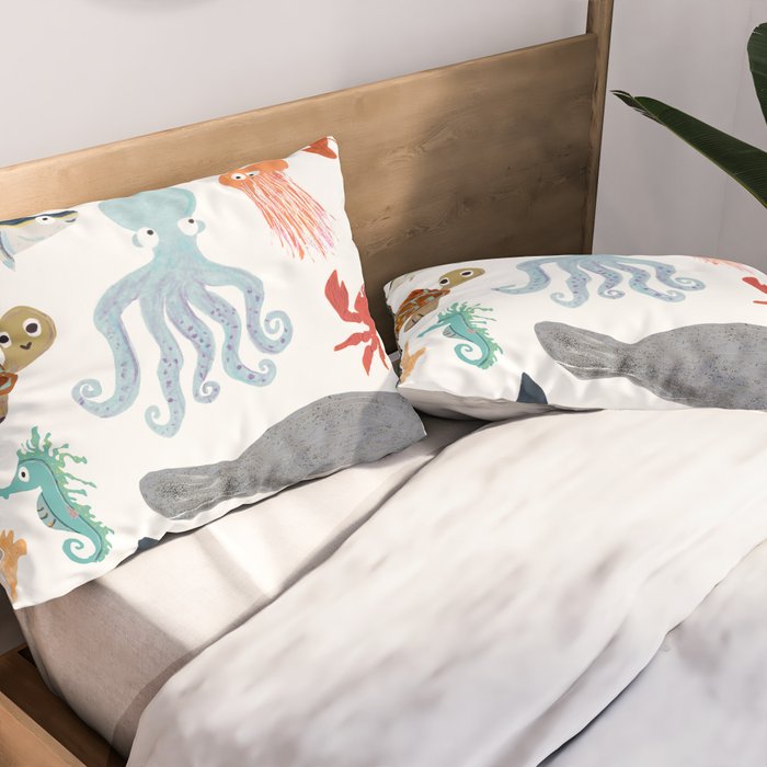 Sea Change: Ocean Animals Pillow Sham Gallery Image 2