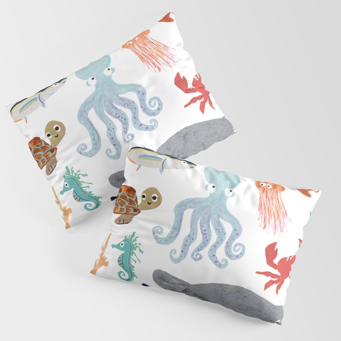 Sea Change: Ocean Animals Pillow Sham Gallery Image 3