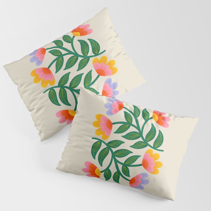 Symmetrical Flowers 1 Pillow Sham Gallery Image 3