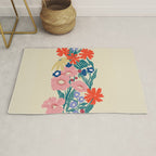 Minimalist Vibrant Wildflower Close Up - Modern Botanical Art with Bold Colors Rug Gallery Image 1