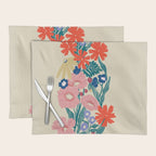 Minimalist Vibrant Wildflower Close Up - Modern Botanical Art with Bold Colors Placemat Gallery Image 1