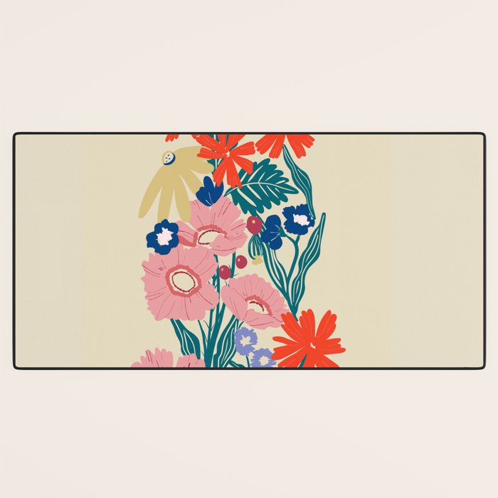 Minimalist Vibrant Wildflower Close Up - Modern Botanical Art with Bold Colors Desk Mat Gallery Image 3