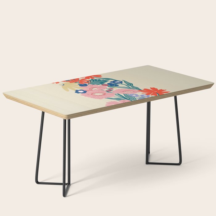 Minimalist Vibrant Wildflower Close Up - Modern Botanical Art with Bold Colors Coffee Table Gallery Image 1