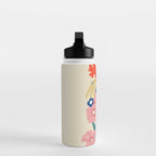 Minimalist Vibrant Wildflower Close Up - Modern Botanical Art with Bold Colors Water Bottle Gallery Image 3