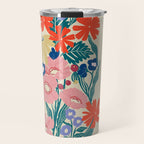 Minimalist Vibrant Wildflower Close Up - Modern Botanical Art with Bold Colors Travel Mug Gallery Image 1