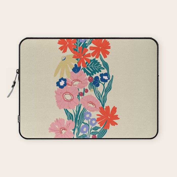 Minimalist Vibrant Wildflower Close Up - Modern Botanical Art with Bold Colors Laptop Sleeve Gallery Image 1