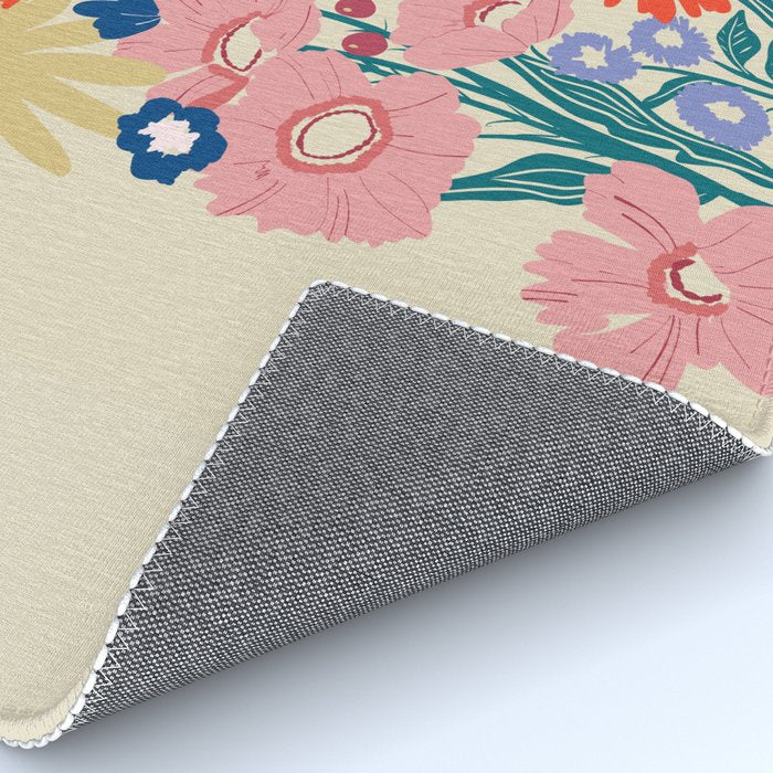 Minimalist Vibrant Wildflower Close Up - Modern Botanical Art with Bold Colors Rug Gallery Image 4