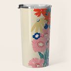Minimalist Vibrant Wildflower Close Up - Modern Botanical Art with Bold Colors Travel Mug Gallery Image 3