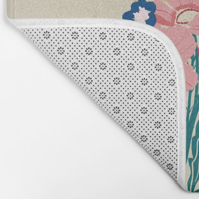 Minimalist Vibrant Wildflower Close Up - Modern Botanical Art with Bold Colors Bath Mat Gallery Image 2