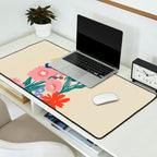 Minimalist Vibrant Wildflower Close Up - Modern Botanical Art with Bold Colors Desk Mat Gallery Image 2