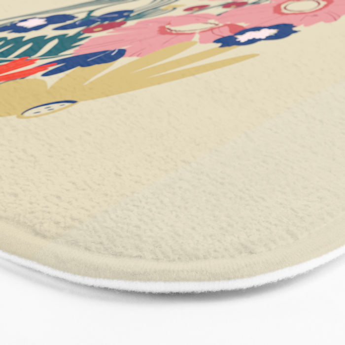 Minimalist Vibrant Wildflower Close Up - Modern Botanical Art with Bold Colors Bath Mat Gallery Image 3