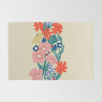 Minimalist Vibrant Wildflower Close Up - Modern Botanical Art with Bold Colors Rug Gallery Image 2