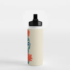 Minimalist Vibrant Wildflower Close Up - Modern Botanical Art with Bold Colors Water Bottle Gallery Image 2
