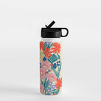 Minimalist Vibrant Wildflower Close Up - Modern Botanical Art with Bold Colors Water Bottle Gallery Image 1