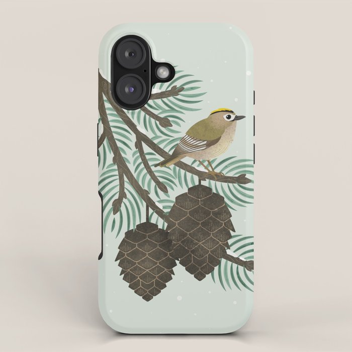 Goldcrest in the Winter Pines iPhone Case Gallery Image 1