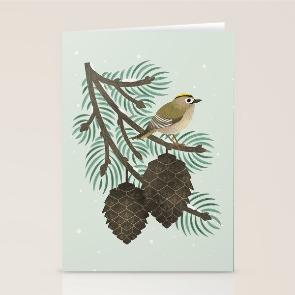 Goldcrest in the Winter Pines Stationery Card Gallery Image 1
