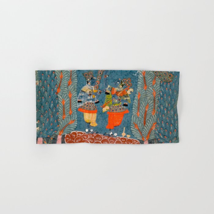 Women In The Forest Indian Painted Illustration Bath Towel Gallery Image 1