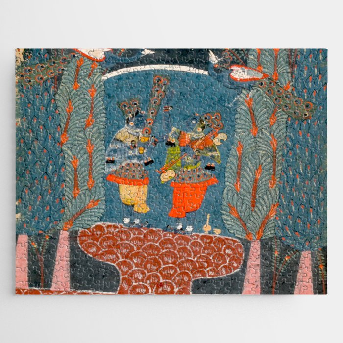 Women In The Forest Indian Painted Illustration Jigsaw Puzzle Gallery Image 1