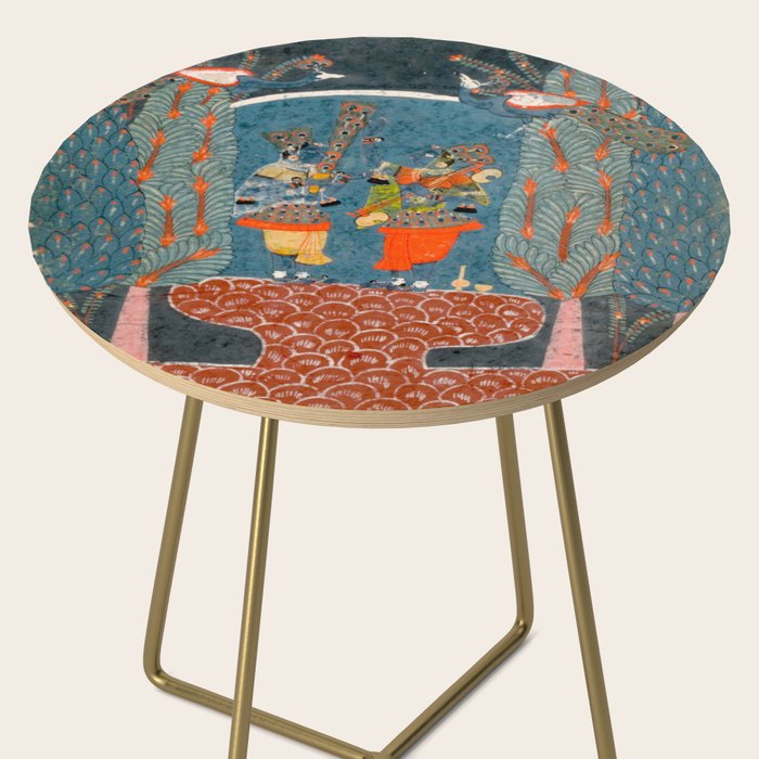 Women In The Forest Indian Painted Illustration Side Table Gallery Image 2