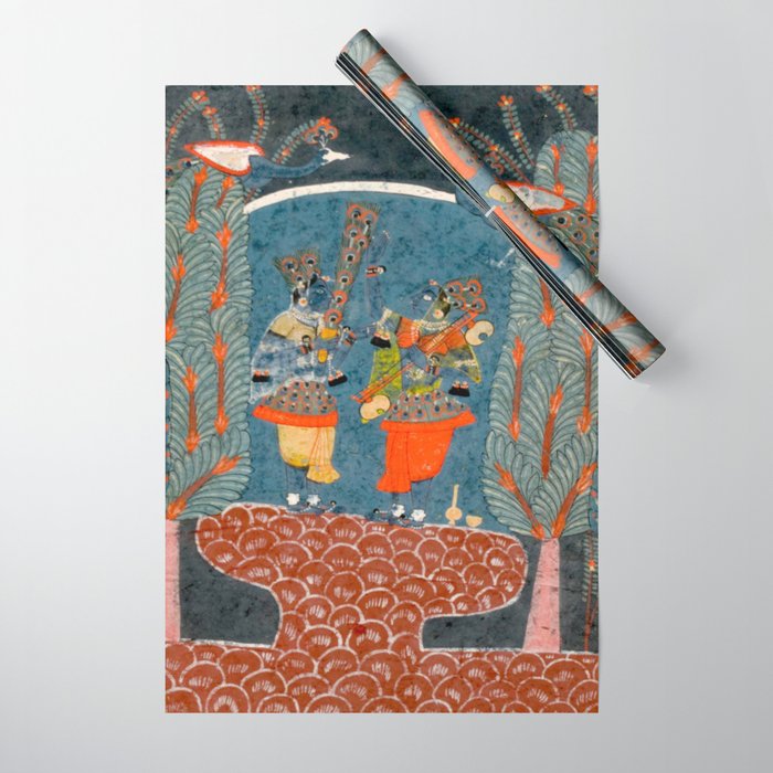 Women In The Forest Indian Painted Illustration Wrapping Paper Gallery Image 1