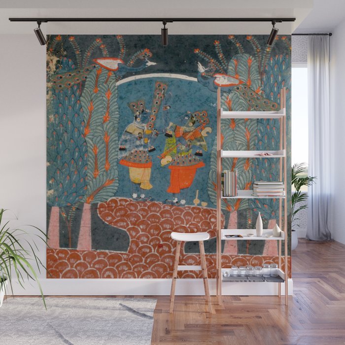 Women In The Forest Indian Painted Illustration Wall Mural Gallery Image 1