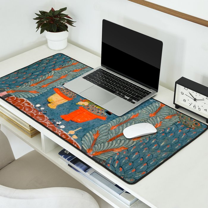 Women In The Forest Indian Painted Illustration Desk Mat Gallery Image 2