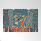 Women In The Forest Indian Painted Illustration Welcome Mat Gallery Image 1