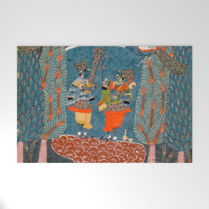 Women In The Forest Indian Painted Illustration Welcome Mat Gallery Image 1