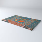 Women In The Forest Indian Painted Illustration Rug Gallery Image 3