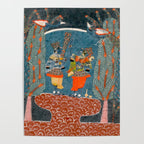 Women In The Forest Indian Painted Illustration Poster Gallery Image 4
