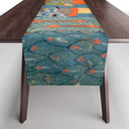 Women In The Forest Indian Painted Illustration Table Runner Gallery Image 1