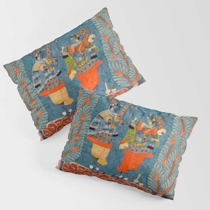 Women In The Forest Indian Painted Illustration Pillow Sham Gallery Image 3