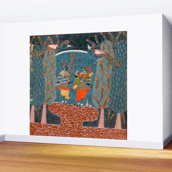 Women In The Forest Indian Painted Illustration Wall Mural Gallery Image 2