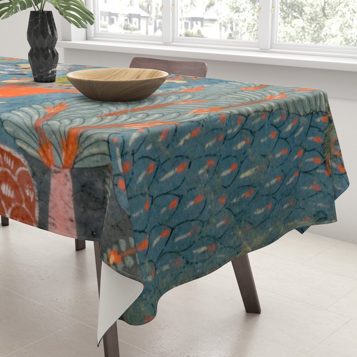 Women In The Forest Indian Painted Illustration Tablecloth Gallery Image 3