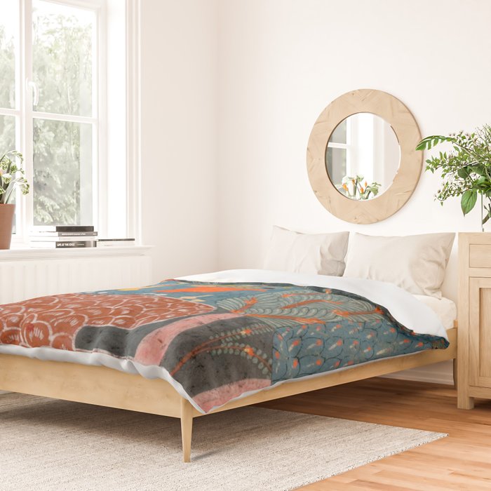 Women In The Forest Indian Painted Illustration Duvet Cover Gallery Image 2