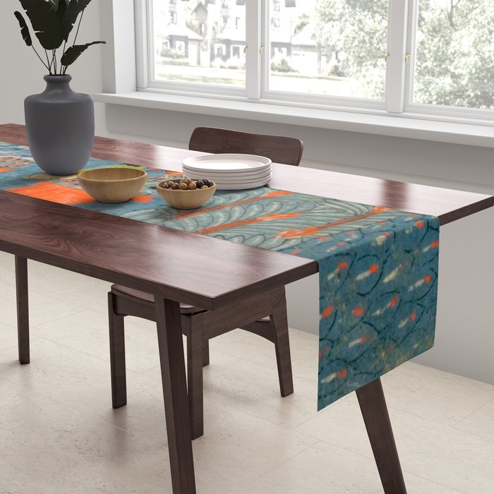 Women In The Forest Indian Painted Illustration Table Runner Gallery Image 2