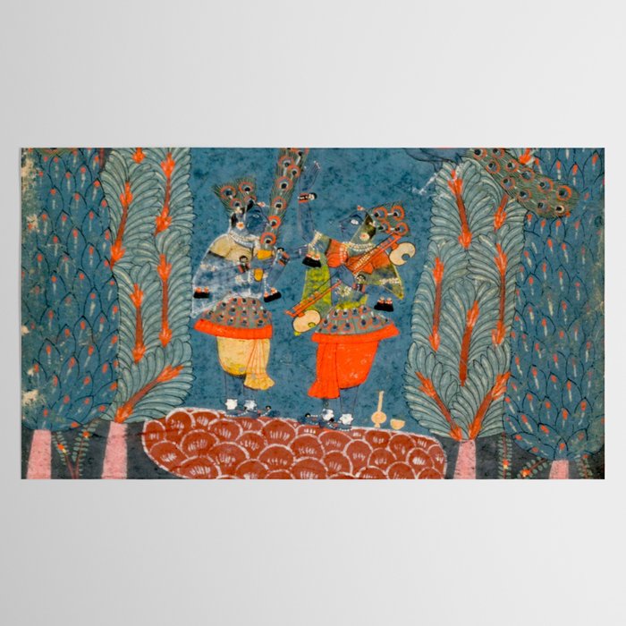 Women In The Forest Indian Painted Illustration Tablecloth Gallery Image 2