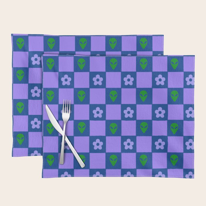 Alien Daisy Checkerboard Placemat Gallery Image 1