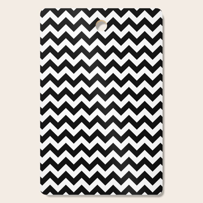 Chevron Black & White Cutting Board Gallery Image 1