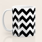 Chevron Black & White Coffee Mug Gallery Image 3